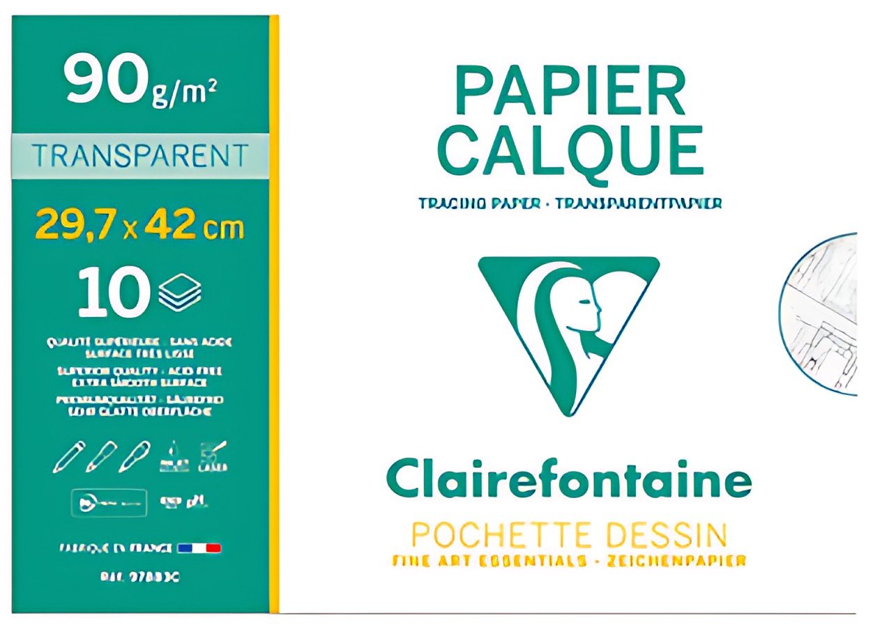 Clairefontaine Papier calque, 90/95 g/m2, A3