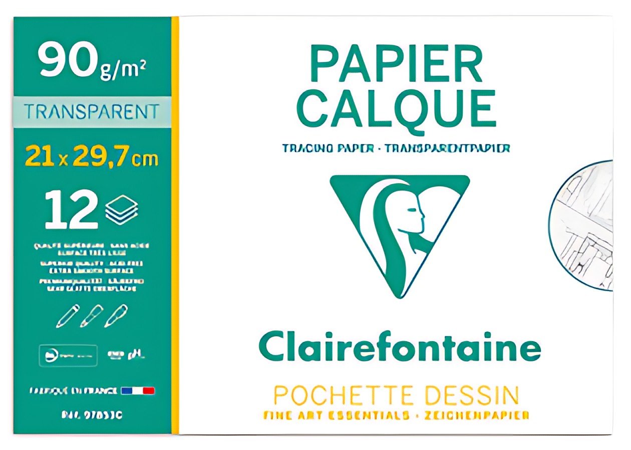 Clairefontaine Papier calque, 90/95 g/m2, 240 x 320 mm