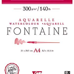 Clairefontaine Bloc de papier aquarelle FONTAINE, fin, A4