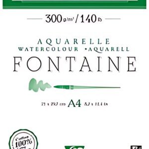 Clairefontaine Bloc de papier aquarelle FONTAINE, torchon,A4