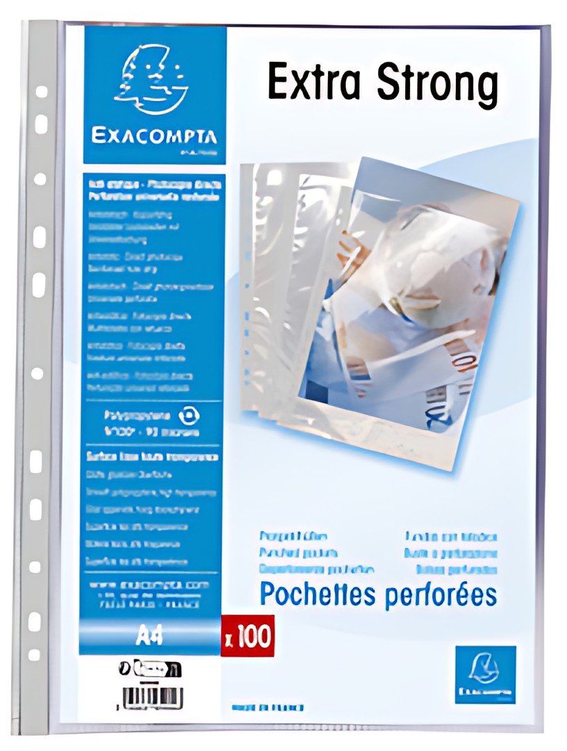 EXACOMPTA Pochette perforée, A4, PP, transparent