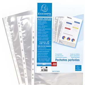 EXACOMPTA Pochette perforée, A4, PP, transparent