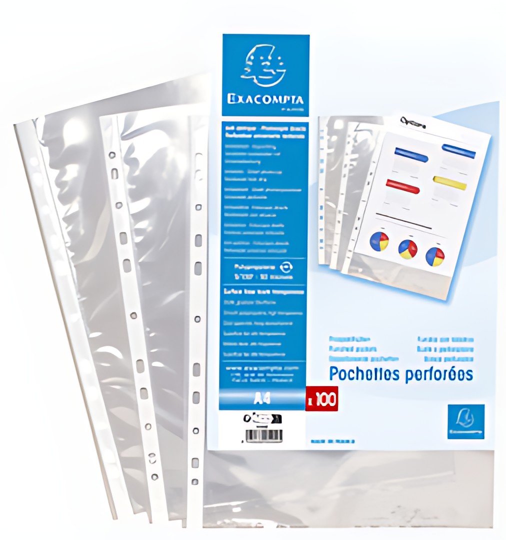 EXACOMPTA Pochette perforée, A4, PP, transparent