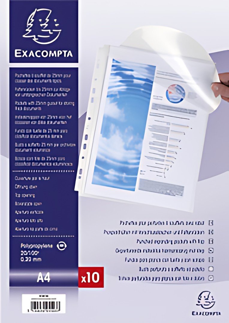 EXACOMPTA Pochette à soufflet perforée avec rabat, A4, PP