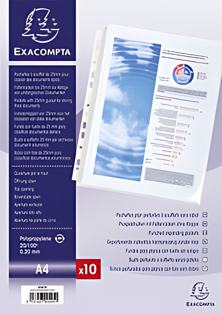 EXACOMPTA Pochettes perforées à soufflet, A4, PP