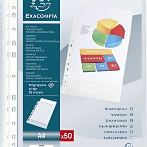 EXACOMPTA Pochette perforée, A4, PP, grainé, transparent
