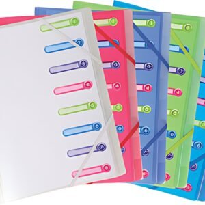 EXACOMPTA Trieur Chromaline, A4, PP, 8 compartiments,assorti