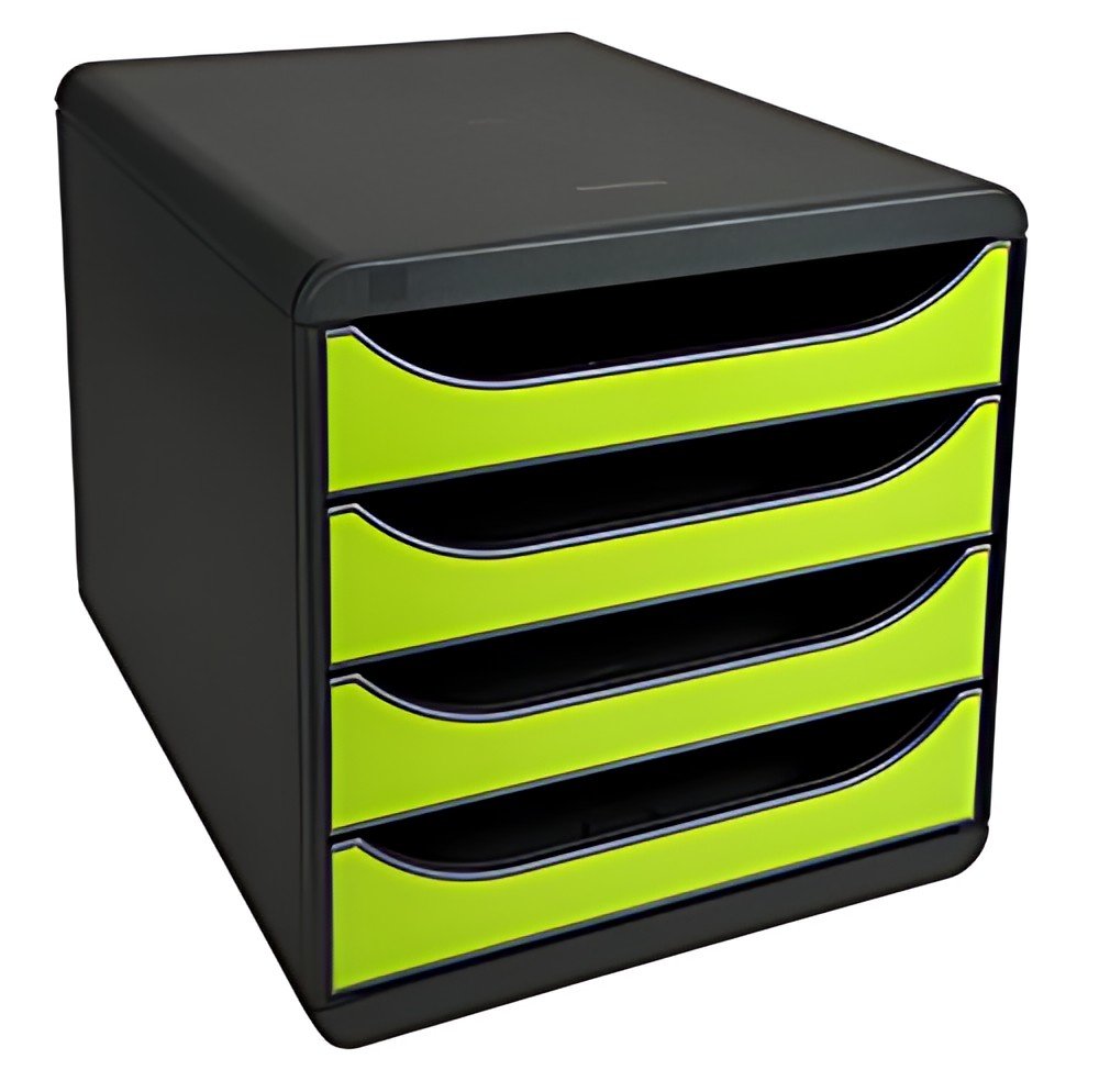 EXACOMPTA Module de classement BIG-BOX, 4 tiroirs, vert anis