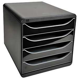 EXACOMPTA Module de classement BIG-BOX, 4 tiroirs, noir