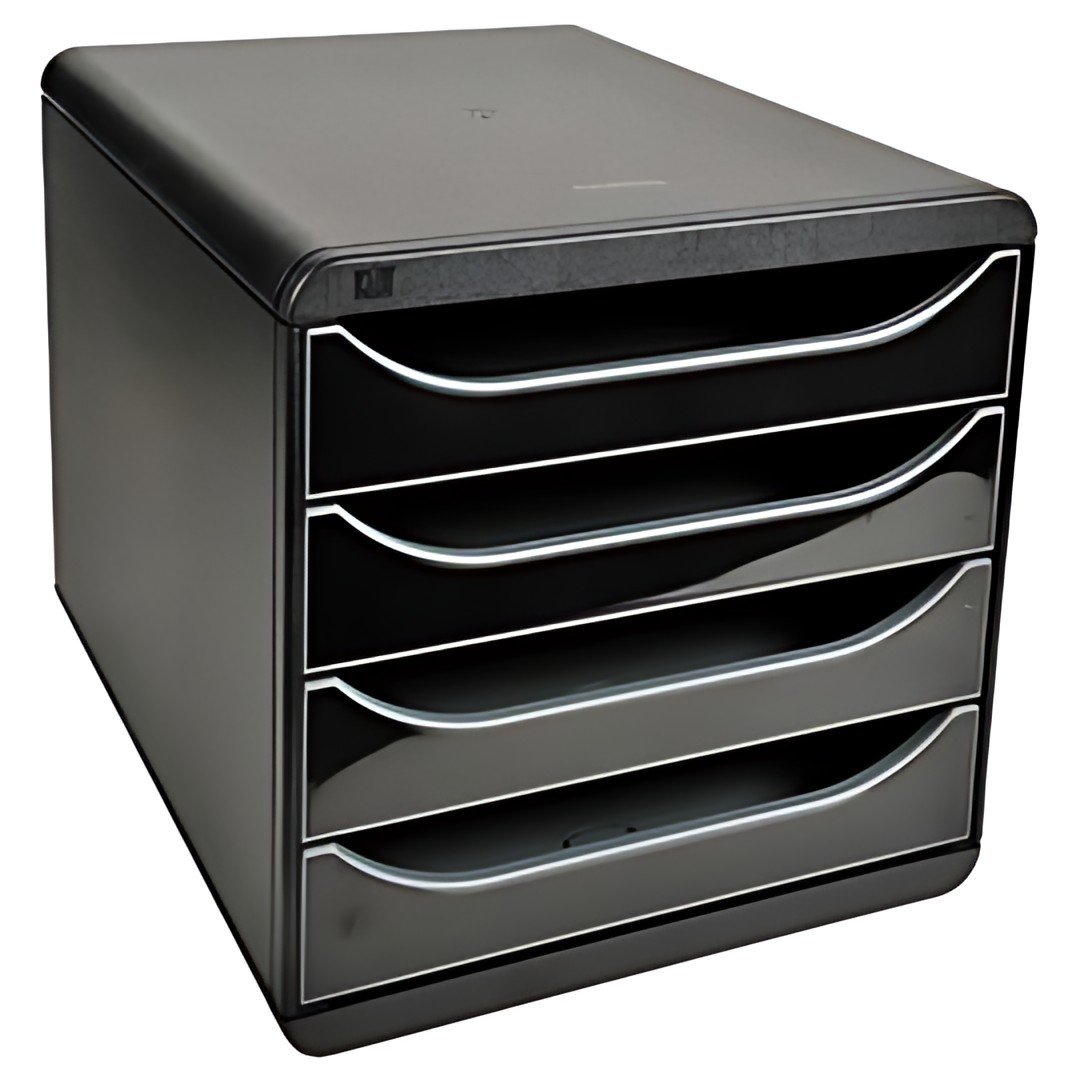 EXACOMPTA Module de classement BIG-BOX, 4 tiroirs, noir