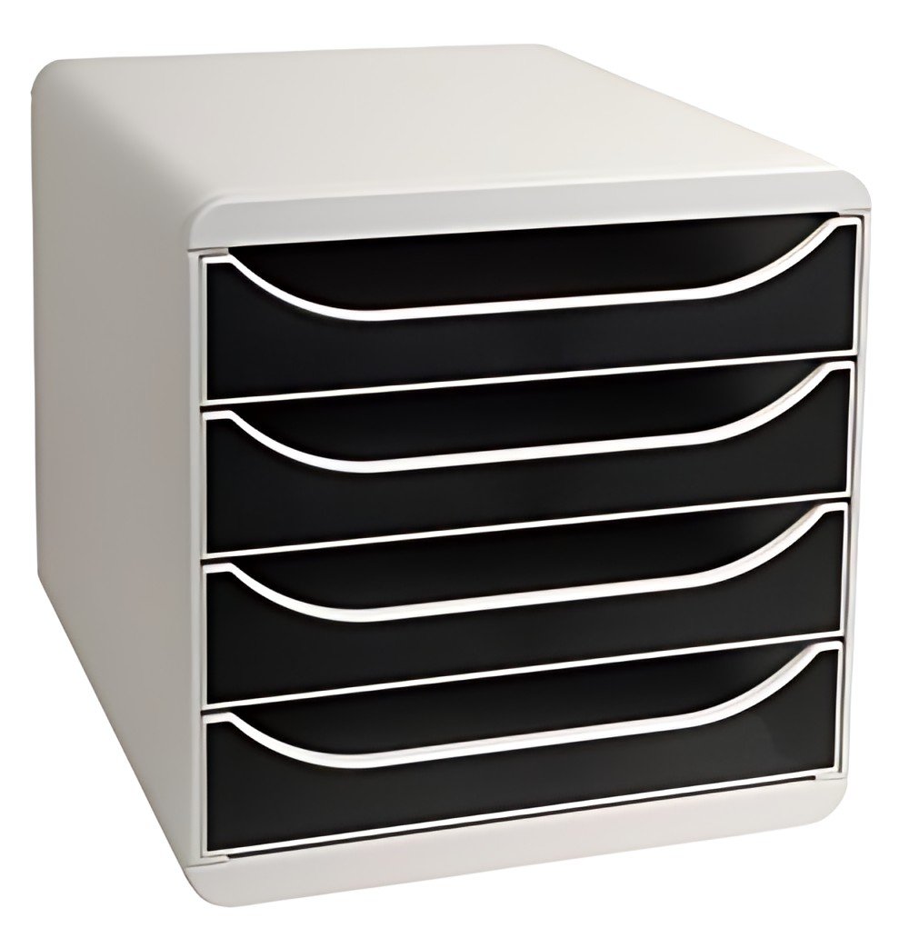 EXACOMPTA Module de classement BIG-BOX, 4 tiroirs, gris