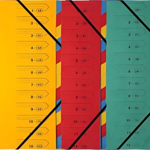 EXACOMPTA Trieur, A4, carton, 12 compartiments, vert