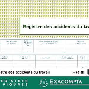 EXACOMPTA Registre des accidents du travail