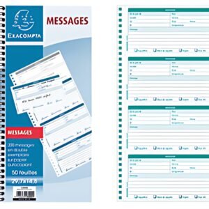 EXACOMPTA Carnet de messages téléphone, spiralé