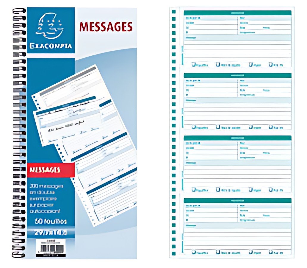 EXACOMPTA Carnet de messages téléphone, spiralé