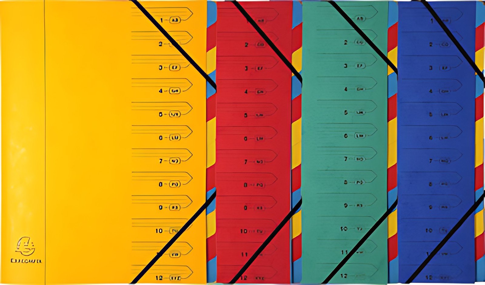EXACOMPTA Trieur, A4, carton, 24 compartiments, rouge