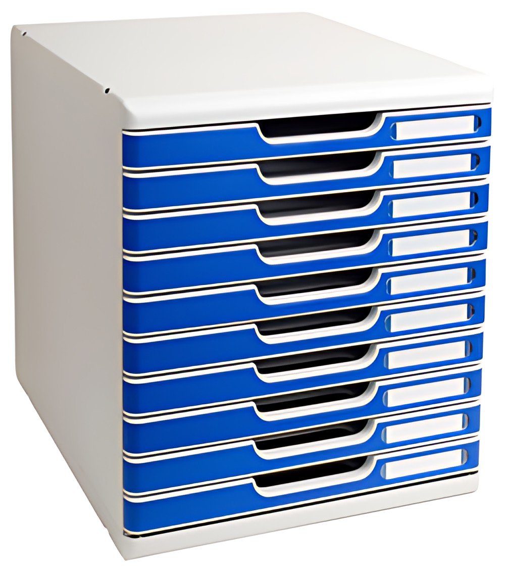 EXACOMPTA Module de classement MODULO A4, 10 tiroirs, bleu