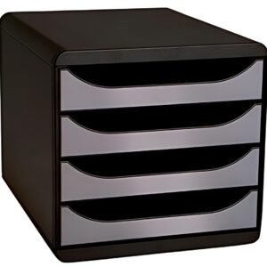 EXACOMPTA Module de classement BIG-BOX, 4 tiroirs, argent