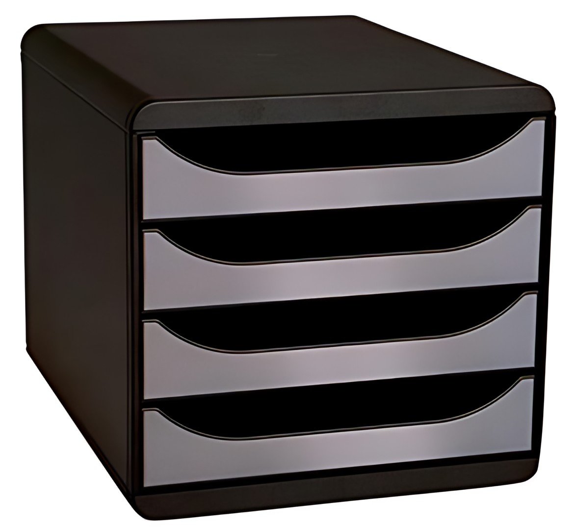 EXACOMPTA Module de classement BIG-BOX, 4 tiroirs, argent