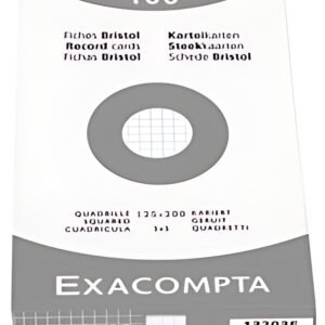 EXACOMPTA Fiches bristol, 125 x 200 mm, quadrillé, blanc