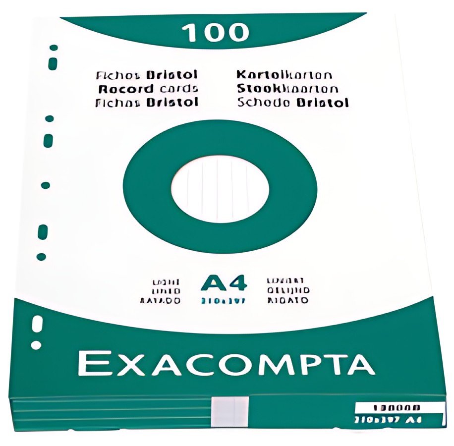 EXACOMPTA Fiches bristol, A4, quadrillé, assorti