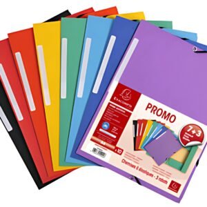 EXACOMPTA Chemise à élastiques Pack Promo 7+3, A4, assorti