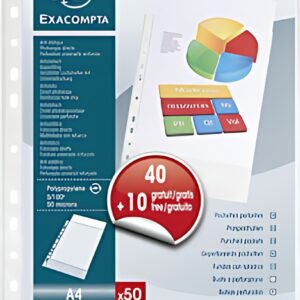 EXACOMPTA Pochette perforée, pack promo 40+10 GRATUITS, A4,