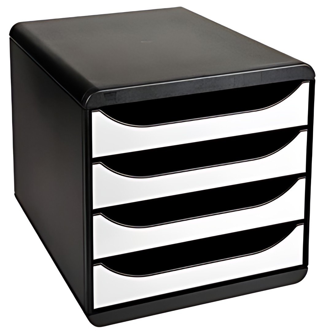 EXACOMPTA Module de classement BIG-BOX, 4 tiroirs, blanc