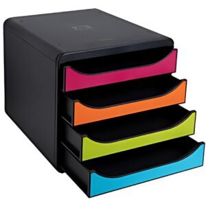 EXACOMPTA Module de classement BIG-BOX, 4 tiroirs, arlequin