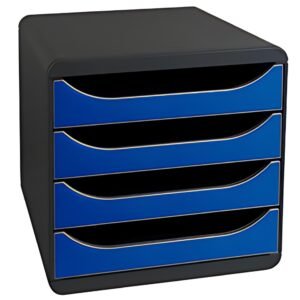 EXACOMPTA Module de classement BIG-BOX, 4 tiroirs,bleu royal