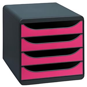 EXACOMPTA Module de classement BIG-BOX, 4 tiroirs, framboise