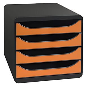 EXACOMPTA Module de classement BIG-BOX, 4 tiroirs, tangerine