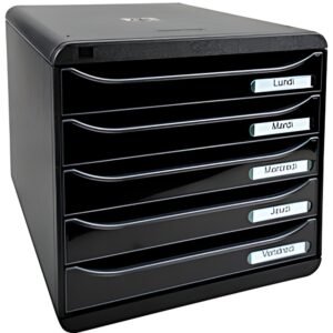 EXACOMPTA Module de classement BIG-BOX PLUS, 5 tiroirs, noir