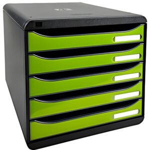 EXACOMPTA Module de classement BIG-BOX PLUS, 5 tiroirs, vert