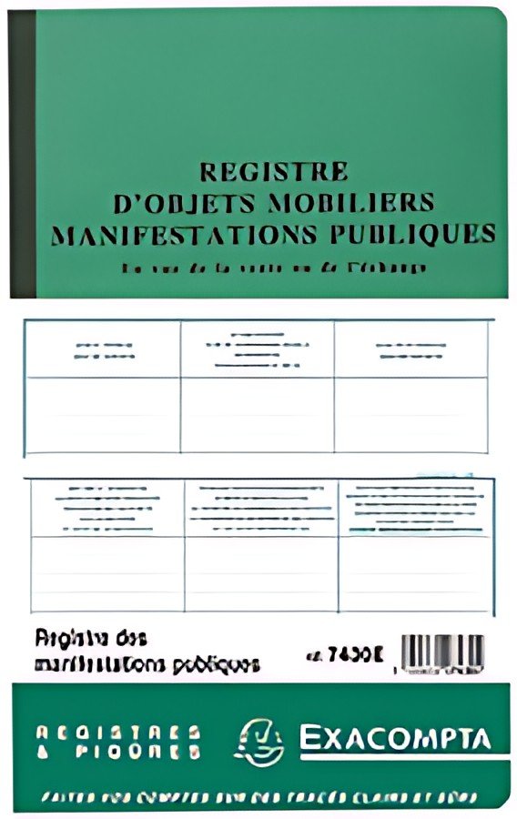 EXACOMPTA Piqûre "Registre d'Objets Mobiliers", 320 x 195 mm