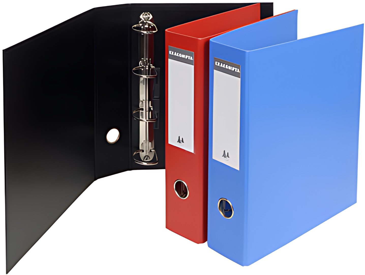 EXACOMPTA Classeur rembordé PVC, 4 anneaux en D, A4, bleu