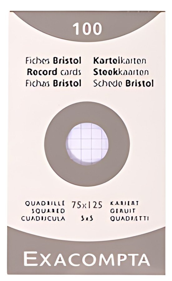 EXACOMPTA Fiches bristol, 75 x 125 mm, uni, blanc