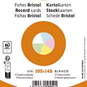 EXACOMPTA Fiches bristol, A6, uni, blanc