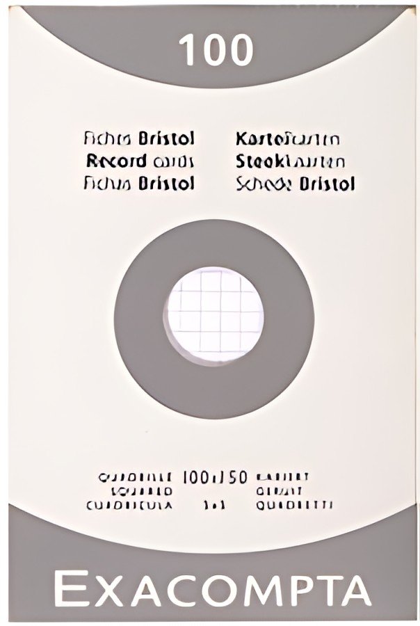 EXACOMPTA Fiches bristol, 100 x 150 mm, quadrillé, blanc