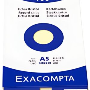 EXACOMPTA Fiches bristol, A5, quadrillé, assorti