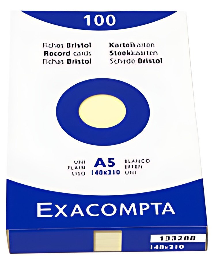 EXACOMPTA Fiches bristol, A5, quadrillé, assorti