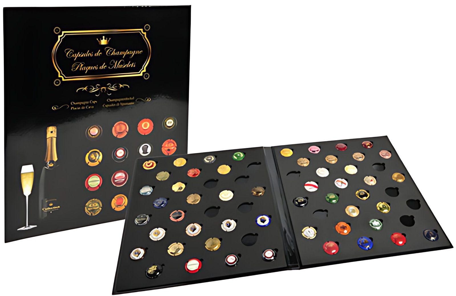 EXACOMPTA Album pour capsules de champagne, noir