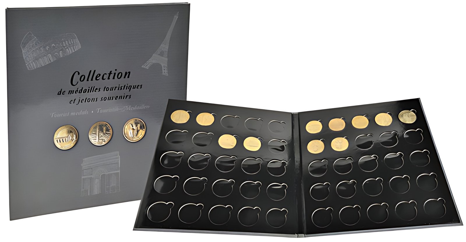 EXACOMPTA Album pour 50 médailles touristiques, gris