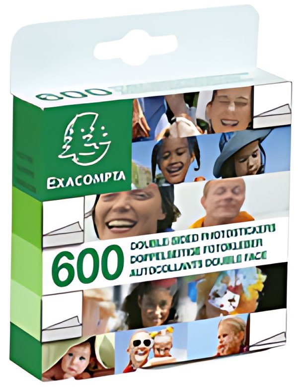 EXACOMPTA Autocollants pour photos, blanc, double-face
