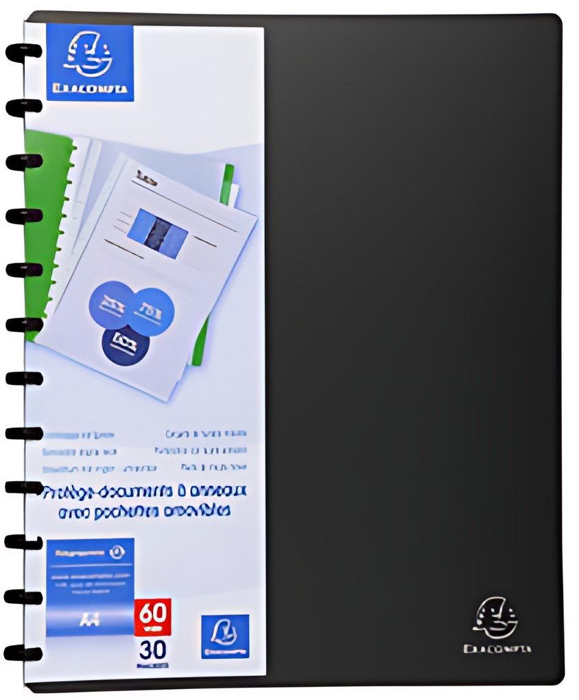 EXACOMPTA Protège-documents, A4, 30 pochettes, noir