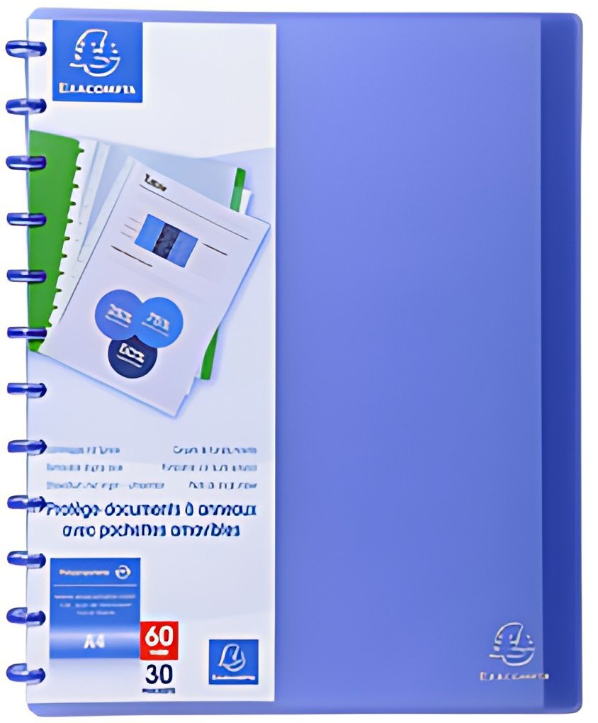 EXACOMPTA Protège-documents, A4, 30 pochettes, bleu