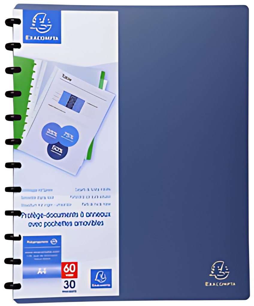 EXACOMPTA Protège-documents, A4, 30 pochettes, bleu