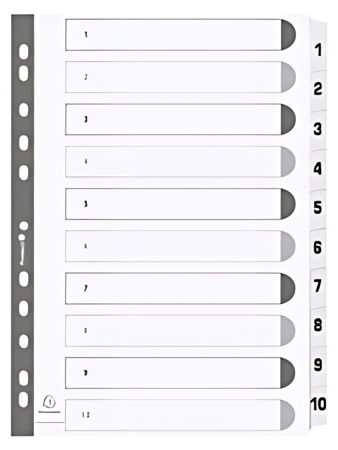 EXACOMPTA Intercalaires en carton 1-10, A4, 10 touches