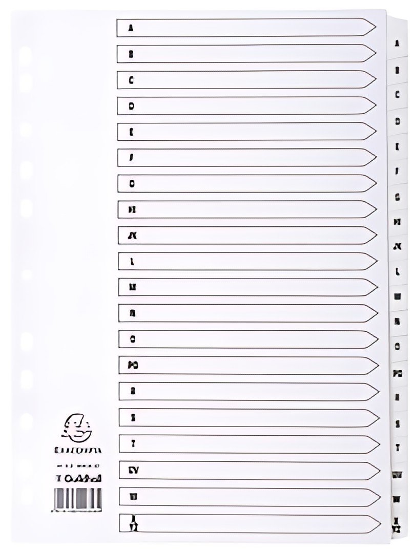 EXACOMPTA Intercalaires en carton A-Z, A4, 20 touches
