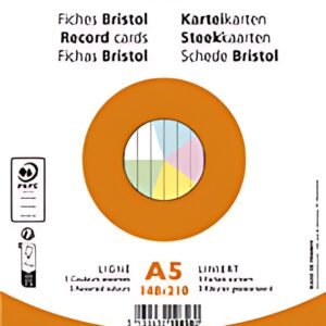 EXACOMPTA Fiches bristol, A5, ligné, jaune
